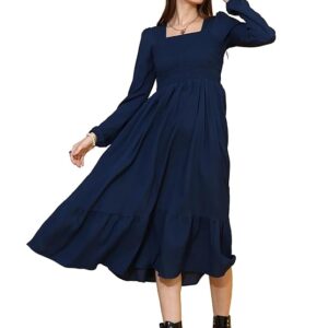 Women's Casual Full Sleeve Crepe Fit & Flare Dress